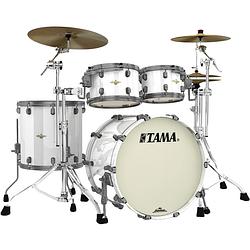 Foto van Tama ma42tzus-pwh starclassic maple piano white 4d. shellset smoked black nickel hardware