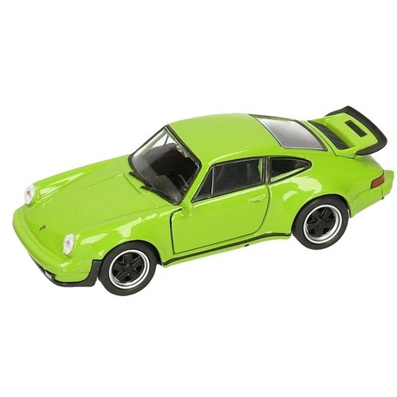 Foto van Speelgoed groene porsche 911 turbo auto 12 cm - speelgoed auto's