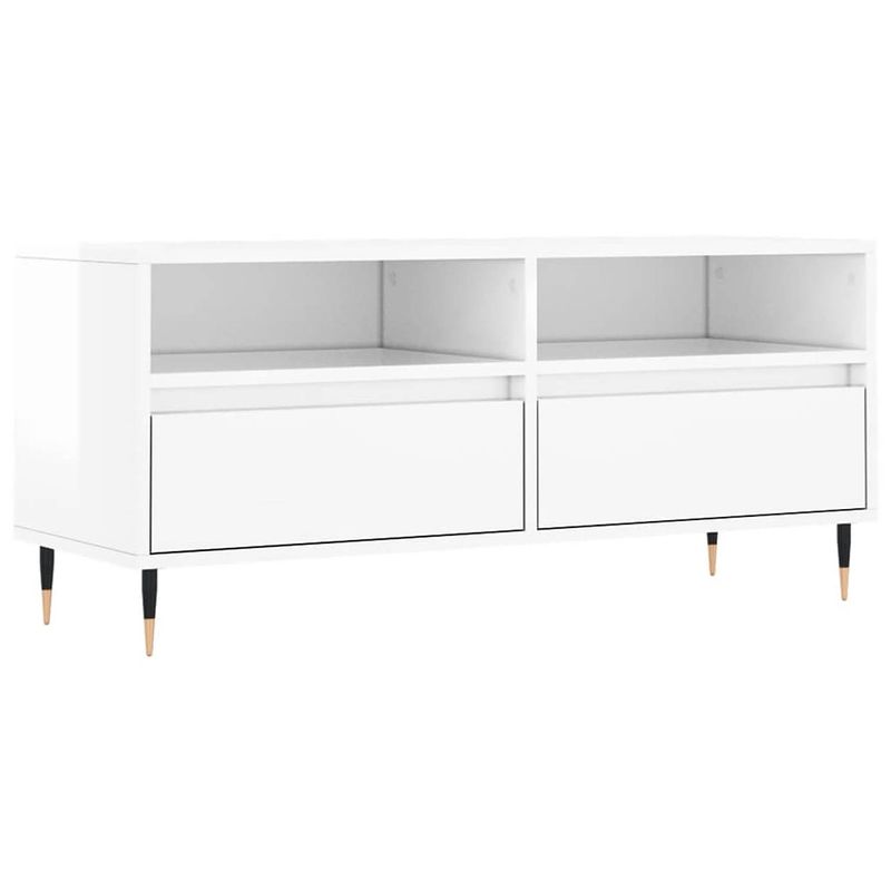 Foto van The living store tv-meubel - tv-kast 100x34.5x44.5 cm - bewerkt hout - ijzer