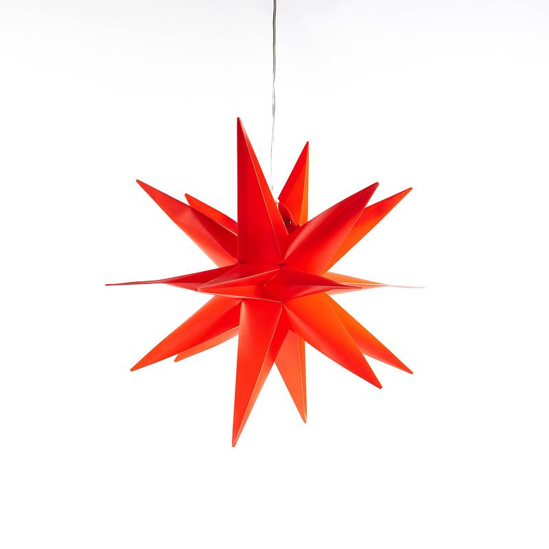 Foto van Anna'ss collection - red 3d star 35cm / 10led warm white / 1,5m transparen