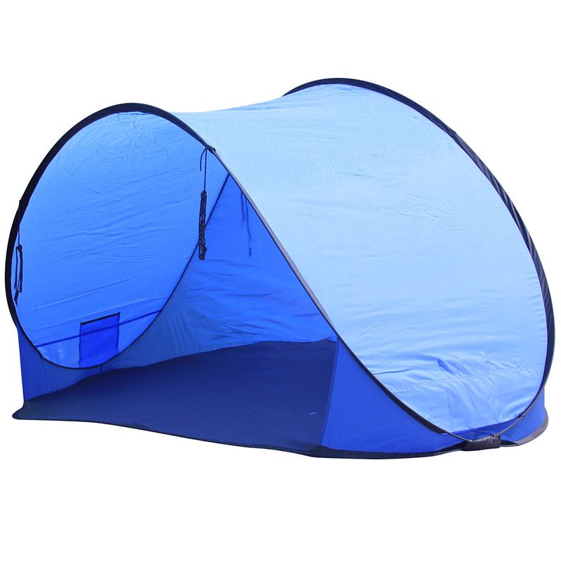 Foto van Beachshelter pop-up windscherm blauw 200 x 100 cm - windschermen