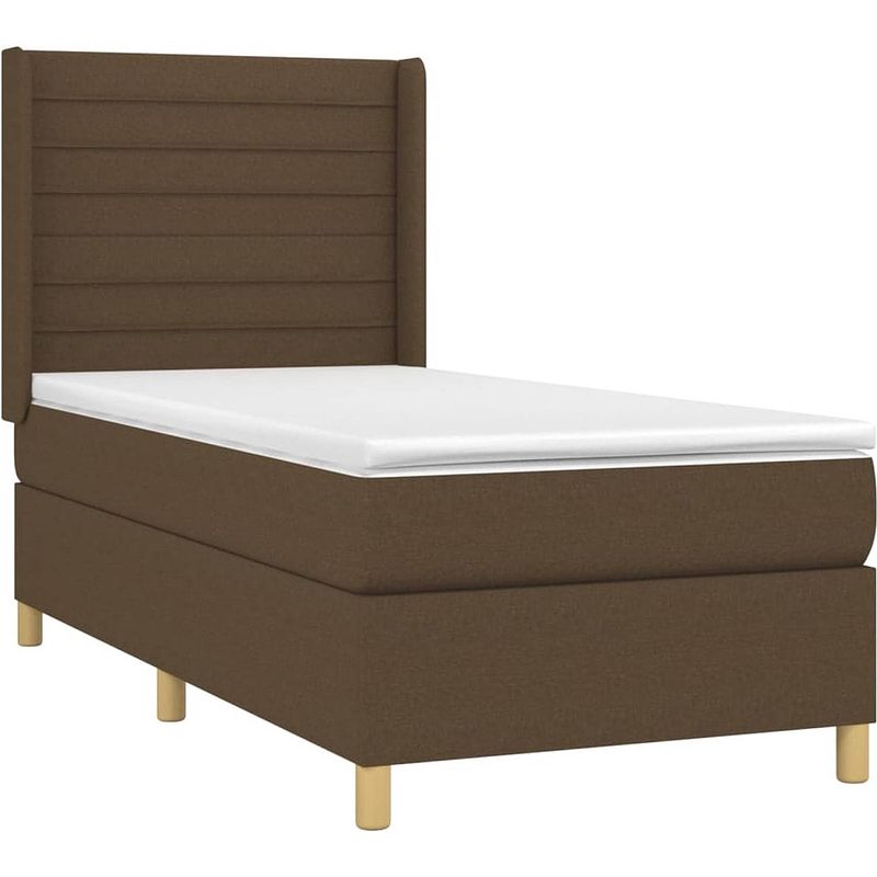 Foto van The living store boxspringbed - bedframe 203x103x118/128 cm - med-firm matras 100x200x20 cm - comfortabele topmatras -