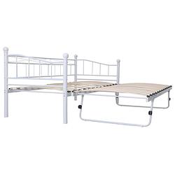 Foto van Vidaxl bedframe staal wit 180x200/90x200 cm