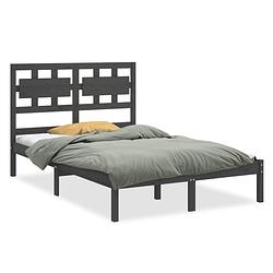 Foto van Vidaxl bedframe massief hout grijs 120x200 cm