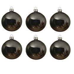 Foto van 6x glazen kerstballen glans grijsblauw 6 cm kerstboom versiering/decoratie - kerstbal