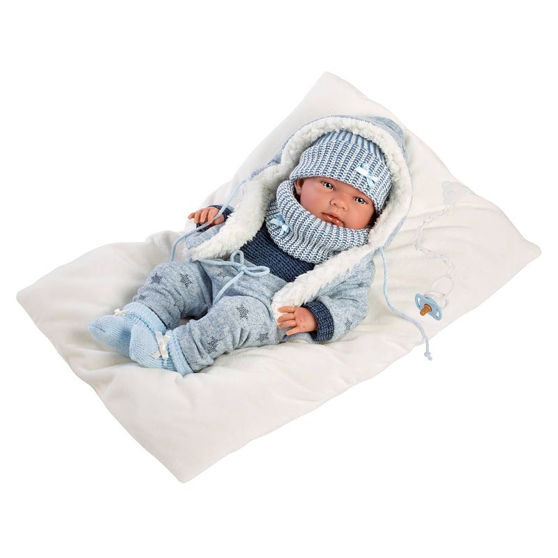 Foto van Llorens pop nico met blauwe outfit - 40cm