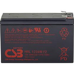 Foto van Csb battery hrl 1234w high-rate longlife loodaccu 12 v 8.5 ah loodvlies (agm) (b x h x d) 151 x 94 x 65 mm kabelschoen 6.35 mm onderhoudsvrij, geringe