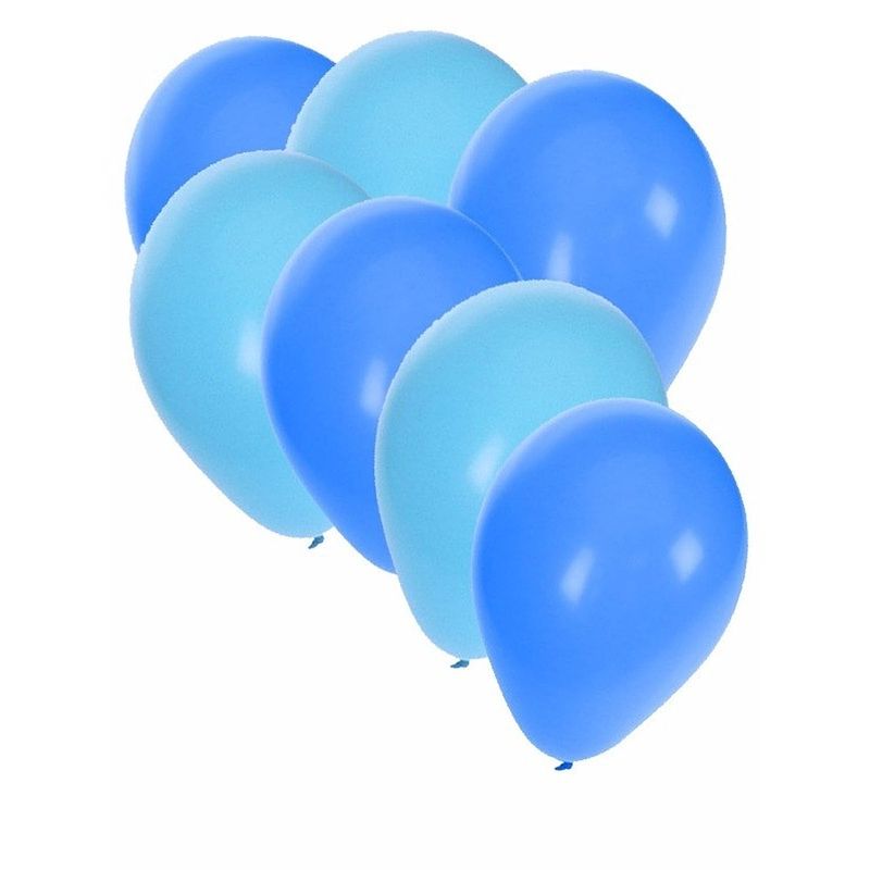 Foto van Lichtblauwe en blauwe ballonnen 30 stuks - ballonnen