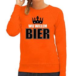 Foto van Wij willem bier sweater oranje voor dames - koningsdag truien l - feesttruien