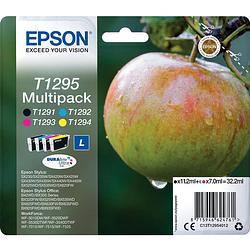 Foto van Epson inktcartridge t1295, 425 pagina'ss, oem c13t12954012, 4 kleuren 8 stuks