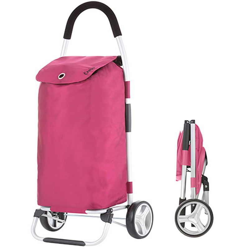 Foto van Shoppingcruiser 'foldable' boodschappentrolley - opvouwbare boodschappenwagen met koelvak - 45 liter - fuchsia