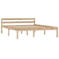 Foto van The living store massief grenenhouten bedframe - 140 x 200 cm - naturel