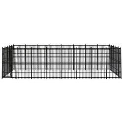 Foto van The living store hondenkennel - stalen constructie - 768 x 480 x 200 cm - zwart