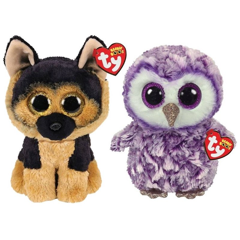 Foto van Ty - knuffel - beanie buddy - spirit german shepherd & moonlight owl