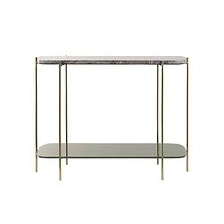 Foto van Light&living side table 103x37x80 cm besut marmer groen+glas-goud