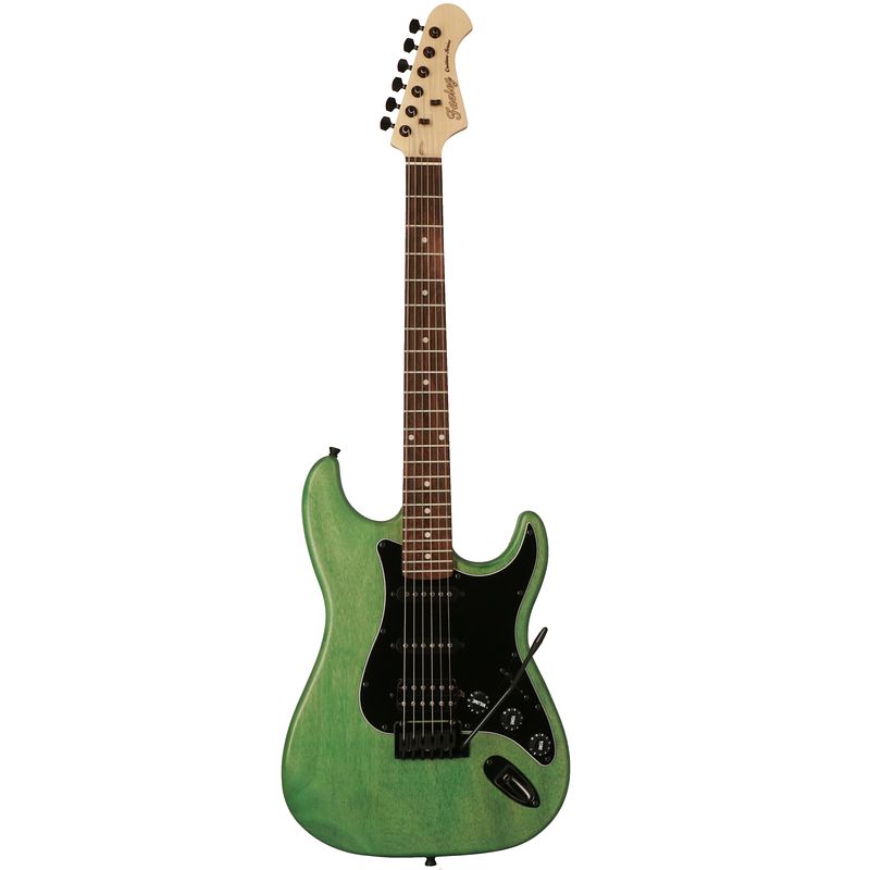 Foto van Fazley outlaw series sheriff basic hss green elektrische gitaar met gigbag