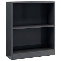 Foto van The living store boekenkast - 60 x 24 x 74.5 cm - hoogglans grijs - bewerkt hout