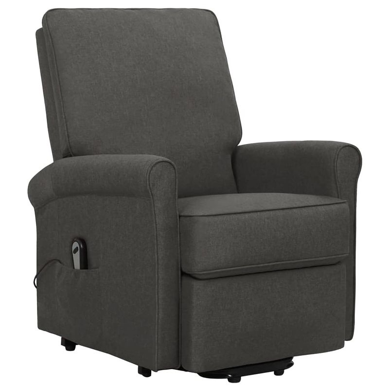 Foto van The living store sta-op-stoel relaxfauteuil - donkergrijs - 70.5 x 89 x 102.5 cm - elektronisch verstelbaar