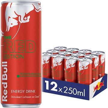 Foto van Red bull energy drink watermeloensmaak the red edition 12 x 250 ml bij jumbo