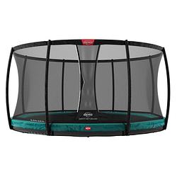 Foto van Berg trampoline champion met veiligheidsnet - safetynet deluxe - inground - 430 cm - groen - met airflow - twinspring