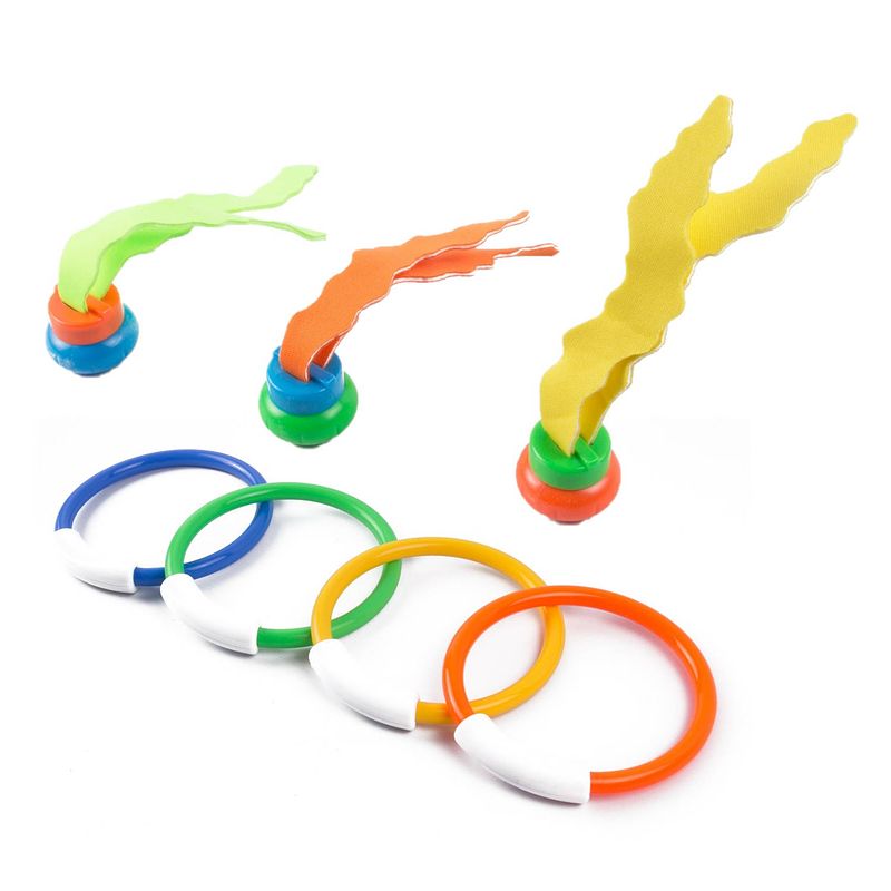 Foto van Set van 7x stuks gekleurd zeewier zwembad speelgoed - duikspeelgoed