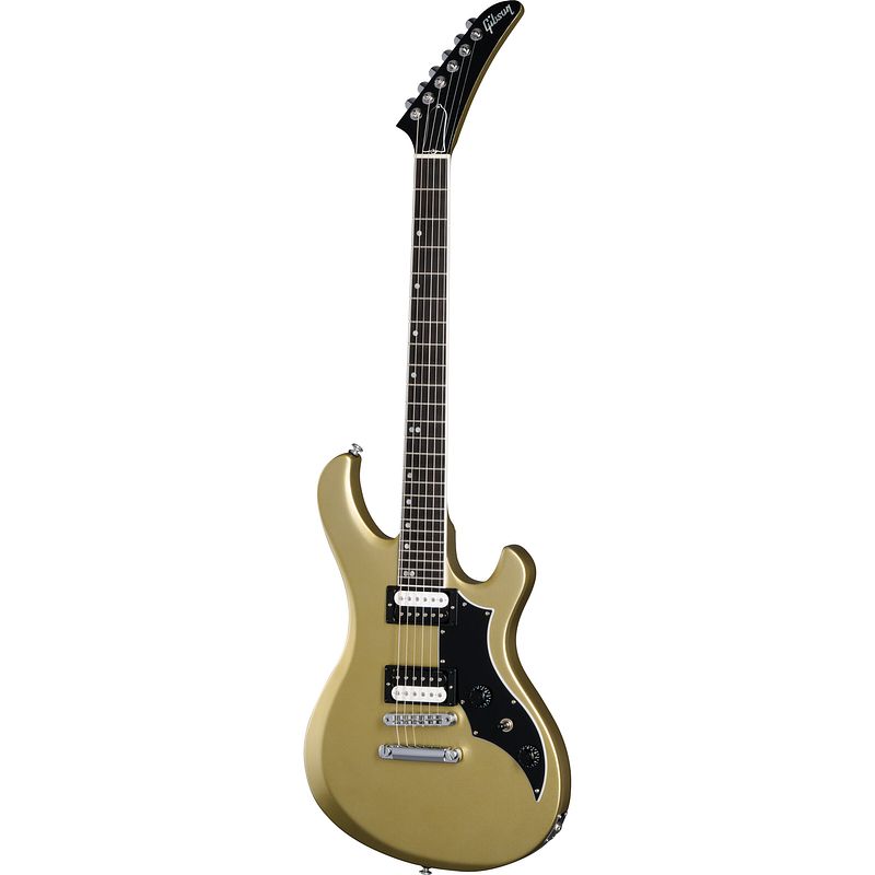 Foto van Gibson modern collection victory gold mist satin elektrische gitaar met koffer