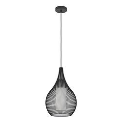 Foto van Eglo razoni 1 hanglamp - e27 - ø 42,5 cm - zwart/wit - staal/glas