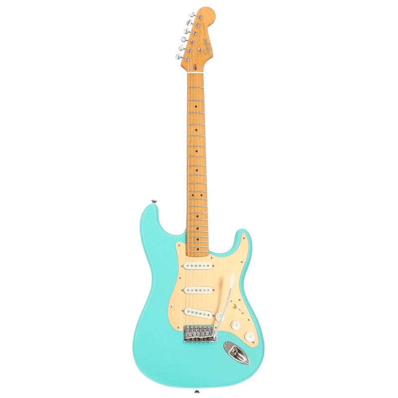 Foto van Squier 40th anniversary stratocaster vintage edition satin seafoam green elektrische gitaar