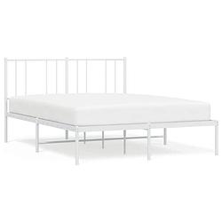 Foto van The living store bedframe klassiek wit - 196 x 142 x 90 cm - robuust staal