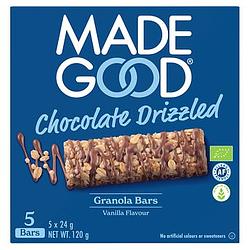 Foto van Made good chocolate drizzled granola bars vanilla flavour 5 x 24g bij jumbo