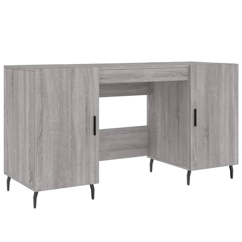 Foto van The living store bureau grijs sonoma eiken - 140 x 50 x 75 cm - industriële stijl