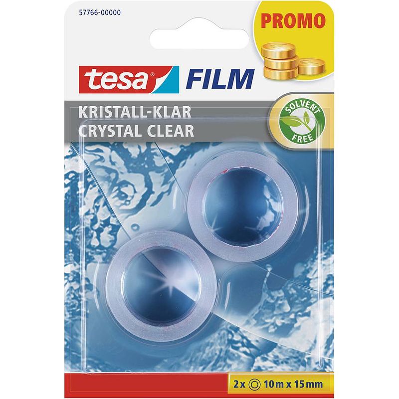 Foto van Tesa 57766-00000-14 tesafilm kristall-klar transparant (l x b) 10 m x 15 mm 2 stuk(s)