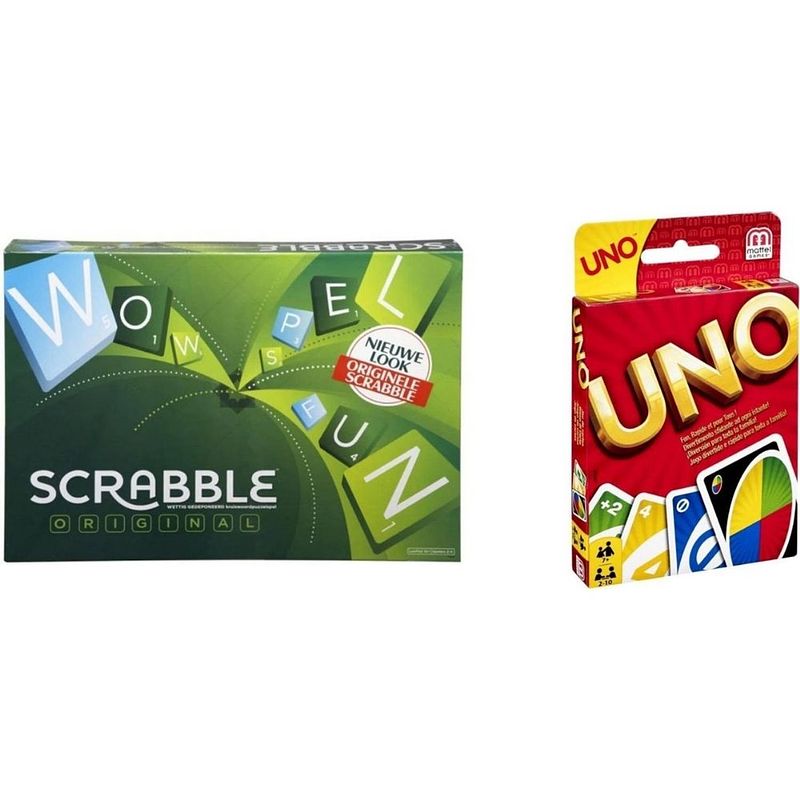 Foto van Spellenbundel - 2 stuks - scrabble original & uno