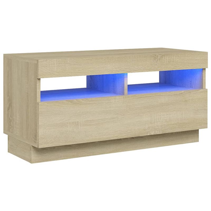 Foto van The living store hifi-kast - tv-meubel - 80 x 35 x 40 cm - rgb led-verlichting