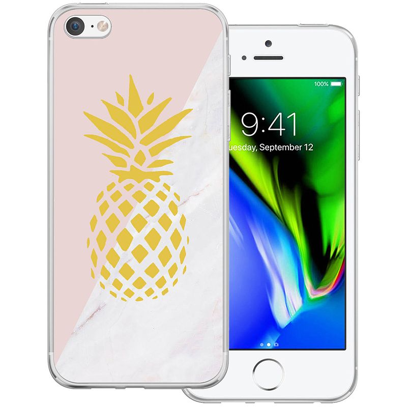 Foto van Basey hoes geschikt voor iphone 7 hoesje siliconen back cover case - iphone 7 hoes silicone case hoesje - ananas