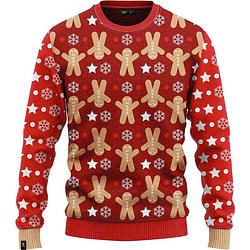 Foto van Jap foute kersttrui - gingerbread - kerstcadeau - dames en heren - kerst - 3xl - bordeaux