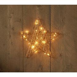 Foto van Batterijverlichting metaal ster goud 30 cm 25 led warm wit