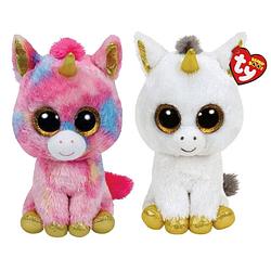 Foto van Ty - knuffel - beanie boo'ss - xl fantasia unicorn & pegasus unicorn