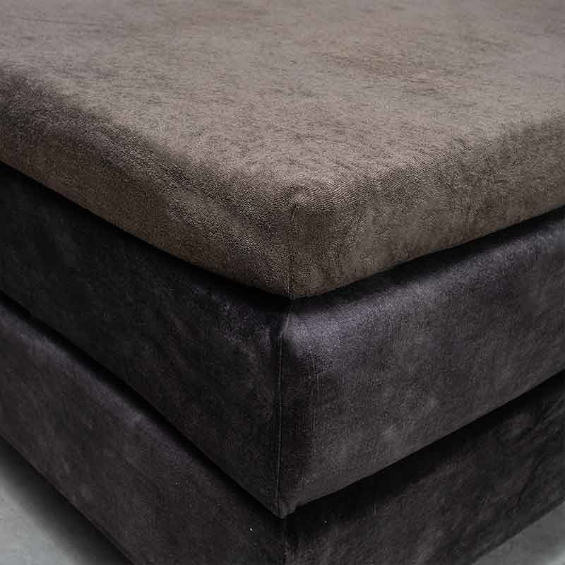 Foto van Fresh & co luxe badstof topper hoeslaken kleur: taupe, 160x200/220 cm