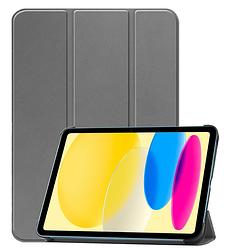 Foto van Basey ipad 10 2022 hoes case hoesje hard cover - ipad 10 hoesje bookcase - grijs