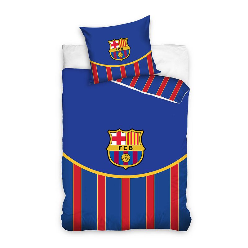 Foto van Fc barcelona dekbedovertrek 200 x 140/70 x 90 cm blauw/rood