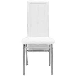 Foto van The living store eetkamerstoelen - set van 6 - wit - gepoedercoat stalen frame - kunstleren bekleding - 44x54x95cm