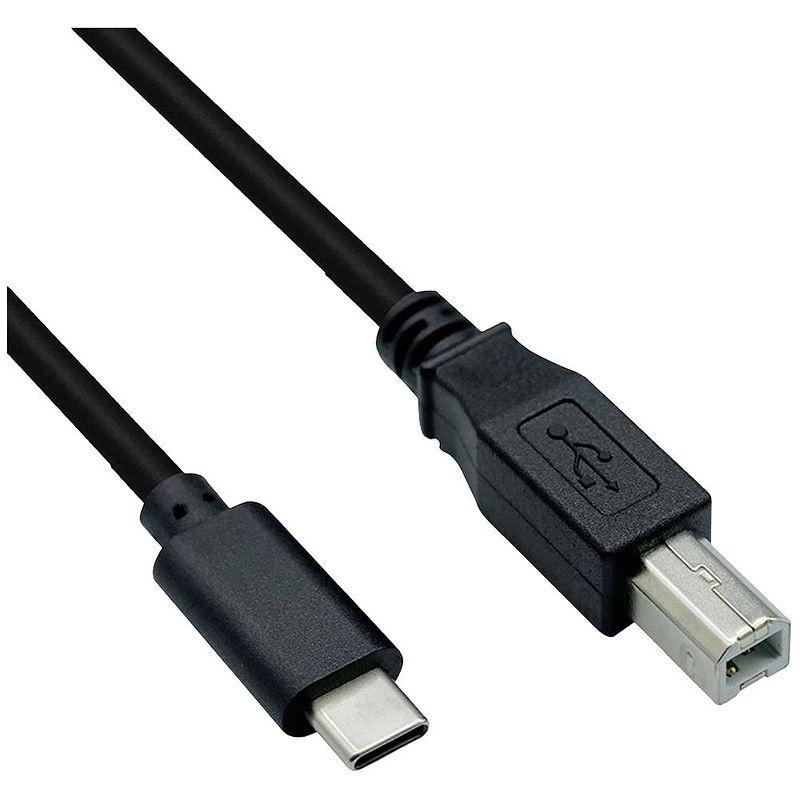 Foto van Roline usb-kabel usb 2.0 usb-c stekker, usb-b stekker 1.80 m zwart afgeschermd 11028336