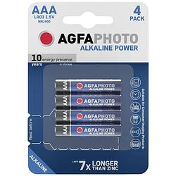 Foto van Aaa batterij (potlood) agfaphoto lr03 alkaline 1.5 v 4 stuk(s)