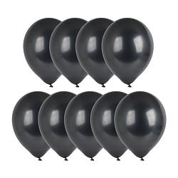 Foto van Ballonnen metallic - zwart - set van 9