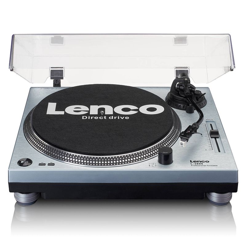 Foto van Direct aangedreven platenspeler met usb/pc encoding lenco l-3809me metallic blauw