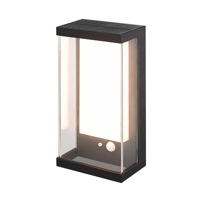 Foto van V-tac vt-1193-b wandlamp op zonne-energie - ip54 - zwarte behuizing - 95 lumen - 3000k