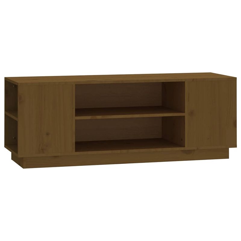 Foto van The living store tv-kast - honingbruin massief grenenhout - 110 x 35 x 40.5 cm