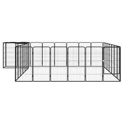 Foto van Infiori hondenkennel 30 panelen 50 x 100 cm gepoedercoat staal zwart