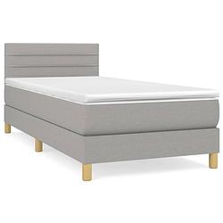 Foto van The living store boxspringbed - pocketvering - lichtgrijs - 193 x 90 x 78/88 cm